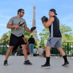 Private boxing session behind the Tour Eiffel